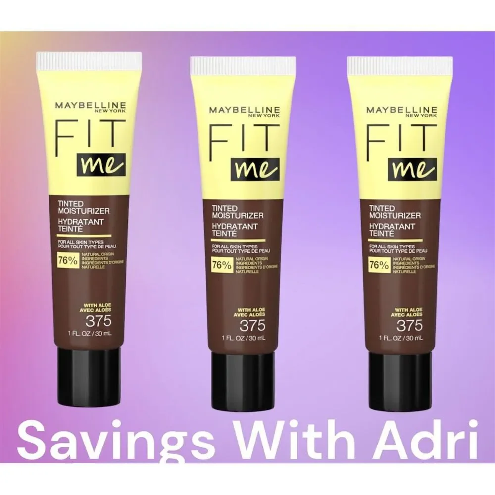 Maybelline New York Fit Me Tinted Moisturizer, Natural Coverage #375 (Lot Of 3)